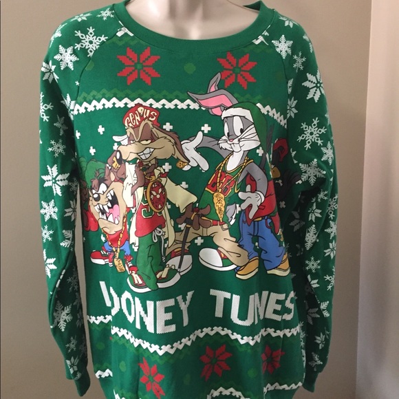 Looney Tunes Christmas Sweatshirt Large 